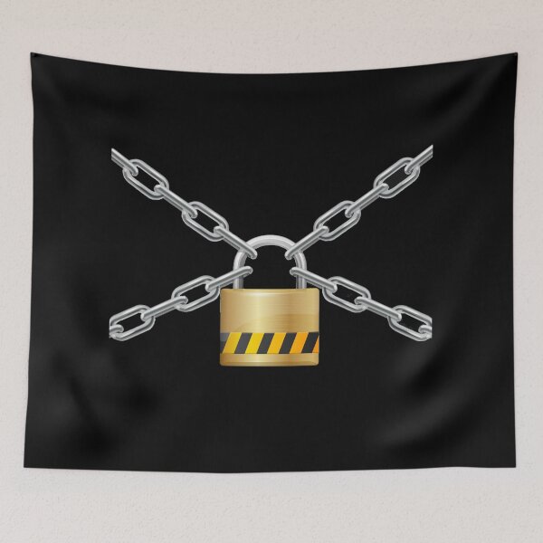 Item preview, Padlock caution and chains designed and sold by Byfab.