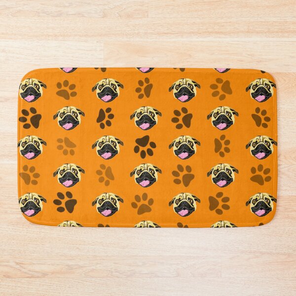 Item preview, Pugs Print Orange Pattern designed and sold by jaggerstudios.