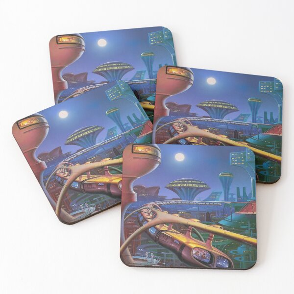 Retro Futurism City Coasters (Set of 4)