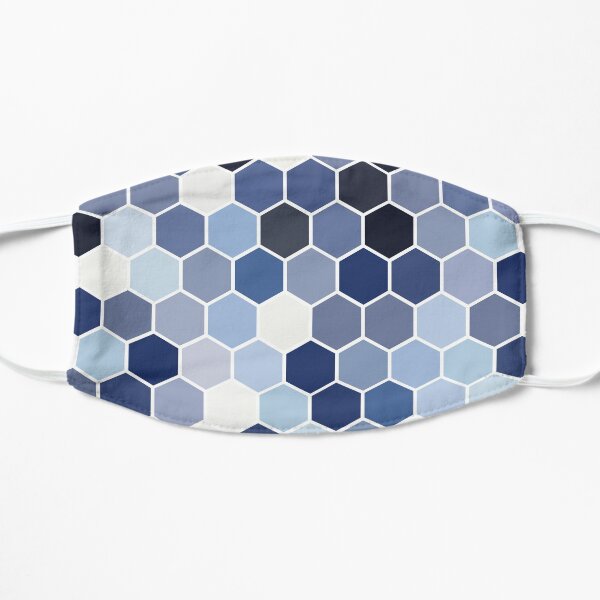 HONEYCOMB HEXAGON BLUE Flat Mask