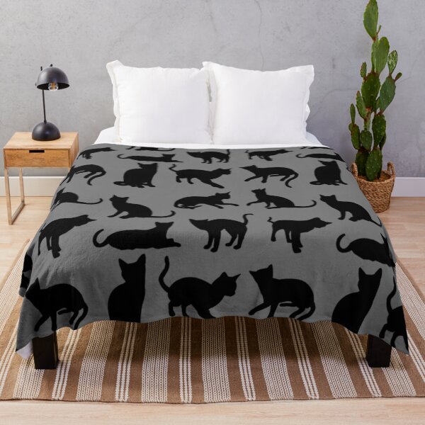 Schwarze Katzen Fleecedecke