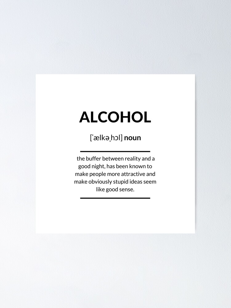 "Alcohol Definition Dictionary Collection" Poster by Designschmiede