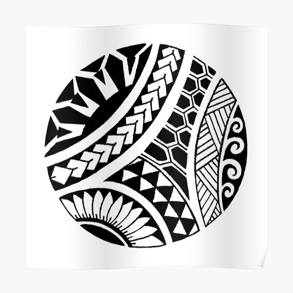 polynesian tribal/ protection, courage and long life Poster