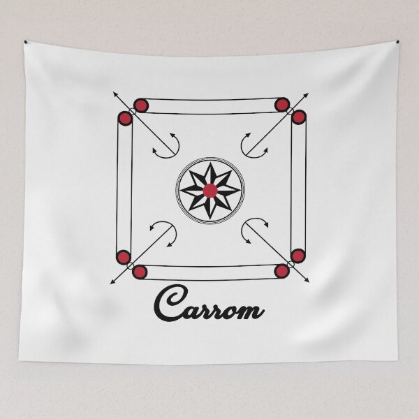 Item preview, Carrom Board Indian Pakistani retro game design Dark designed and sold by alltheprints.
