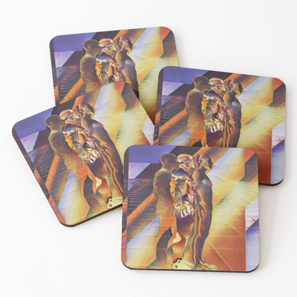 Retro Futurism Person Coasters (Set of 4)
