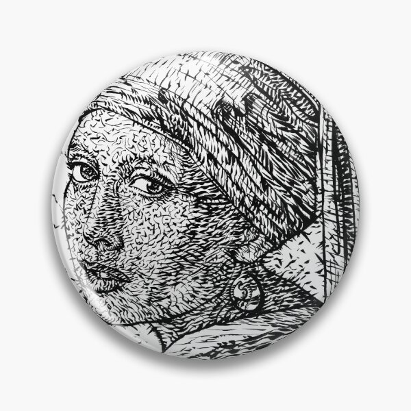 Item preview, GIRL WITH A PEARL EARRING after JOHANNES VERMEER - ink version designed and sold by lautir.