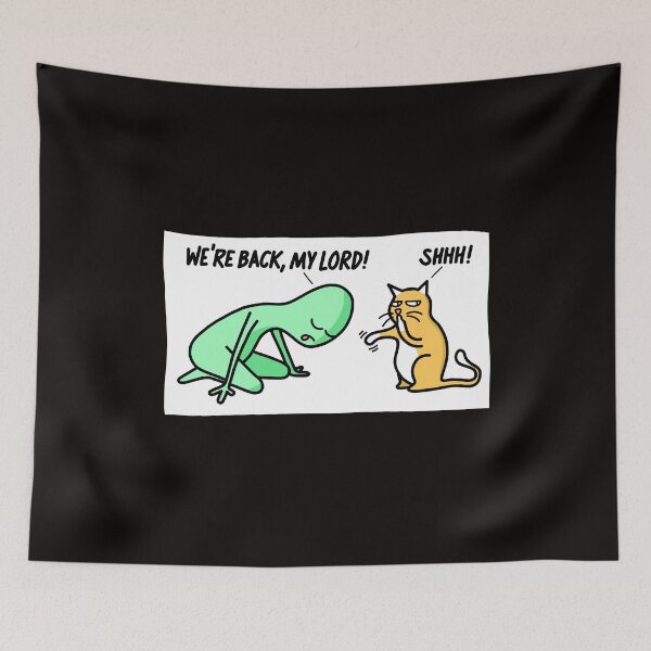 Item preview, Don't let the humans overhear you!  /w alien and cat, white background  designed and sold by brigach.