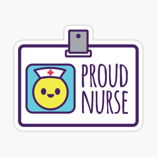 "Proud to Be a Nurse" Pattern / Purple Sticker