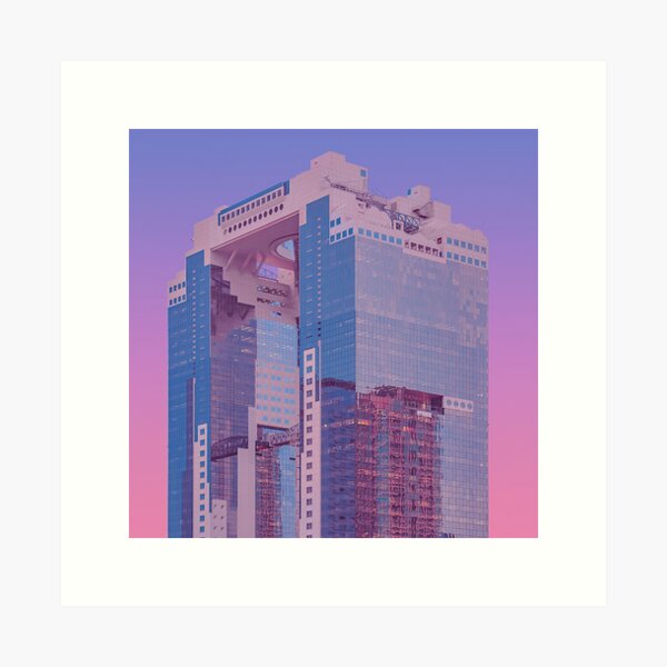 Aperçu de l'œuvre Vapor Wave Glow City créée et vendue par SickStreetwear.