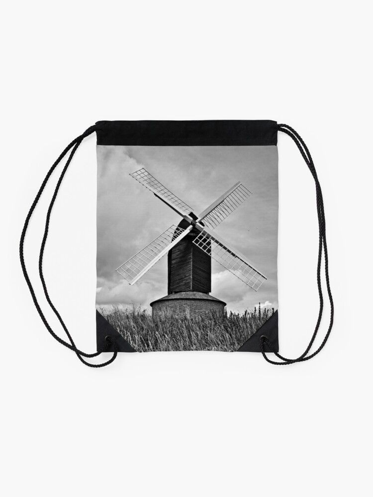 Alternate view of B&W Brill Windmill - 11/07/2009 Drawstring Bag