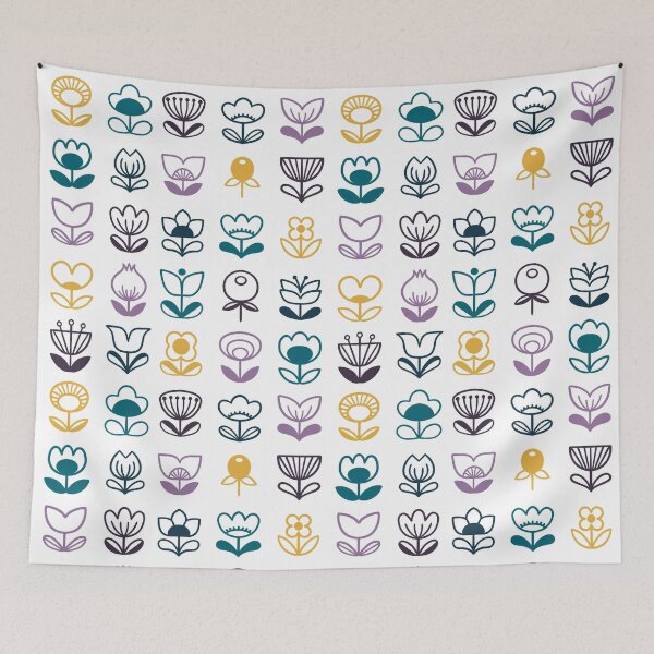 Item preview, Modern flowers - teal designed and sold by movezerb.