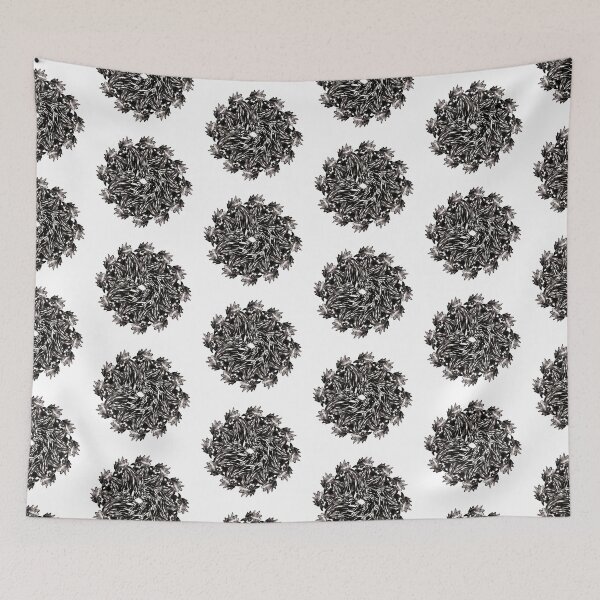 Item preview, Black cockerel circle pattern designed and sold by KitCatCards.