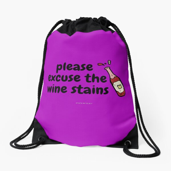 State Of Slay™ - Wine Stains Purple Drawstring Bag