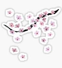 Triangulated Cherry Blossoms Sticker