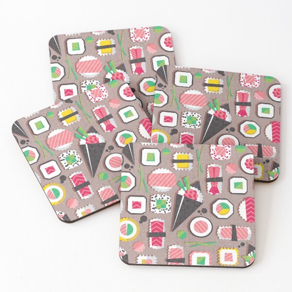 Item preview, Paper cut geo sushi // brown taupe background designed and sold by SelmaCardoso.
