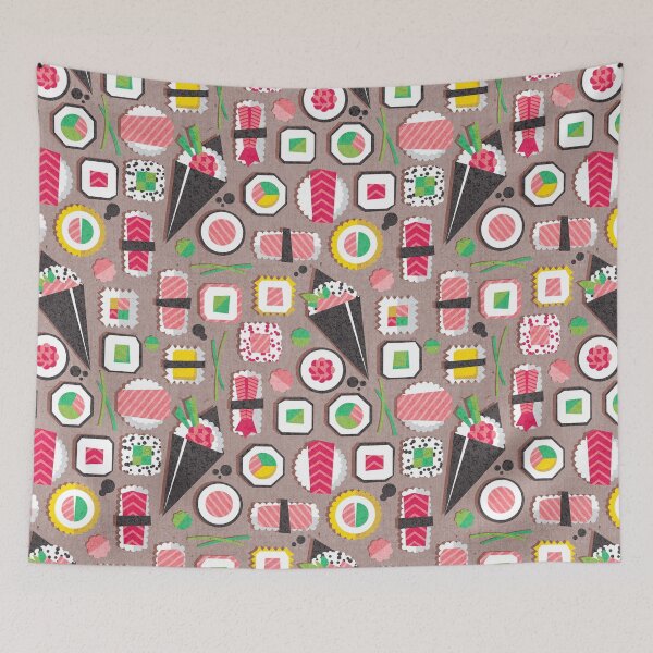 Item preview, Paper cut geo sushi // brown taupe background designed and sold by SelmaCardoso.