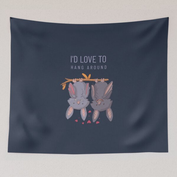 Item preview, I'd love to hang around Cute Bats Couple designed and sold by CLPDesignLab.