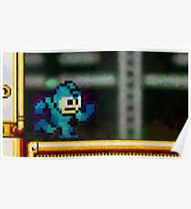 Mega Man retro painted pixel art Poster