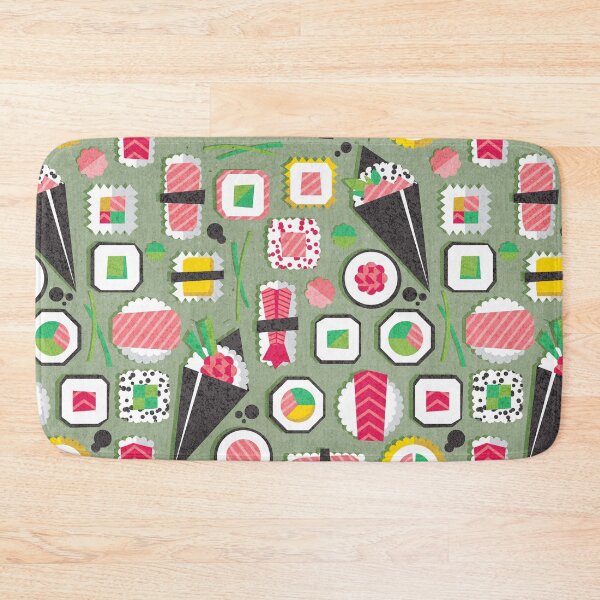 Item preview, Paper cut geo sushi // sage green background designed and sold by SelmaCardoso.