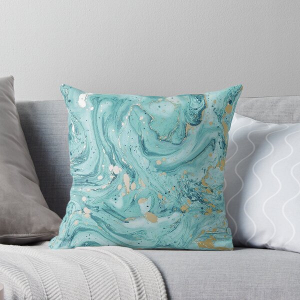 Item preview, Marble Design - Gold Effect - Turquoise Blue, Teal Marbling designed and sold by Studio Hues.