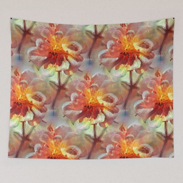 Item preview, Fire Columbine Flower Seamless designed and sold by VikingVisual.