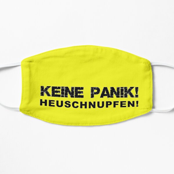 KEINE PANIK! Heuschnupfen! | Corona (Schwarz) Flache Maske
