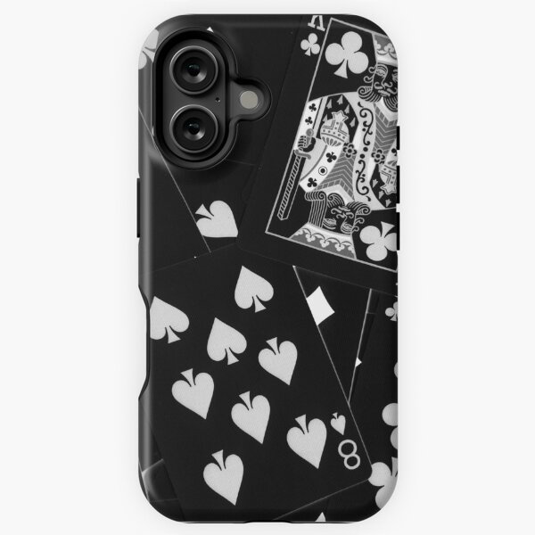 Playing Cards - Black & White (inverted) iPhone Tough Case
