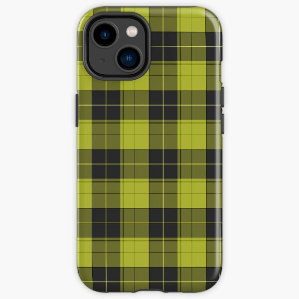 Simple bright yellow tartan pattern iPhone Tough Case