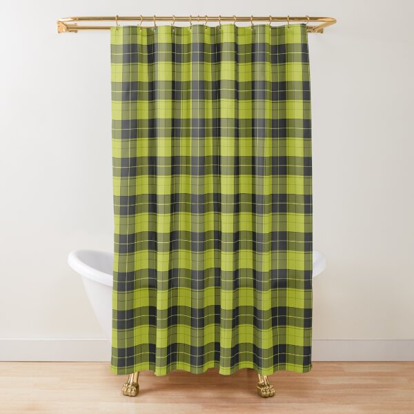 Simple bright yellow tartan pattern Shower Curtain