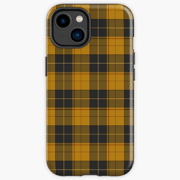 Simple bright orange tartan pattern iPhone Tough Case