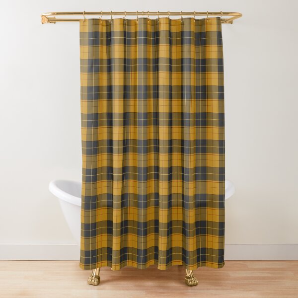 Einfaches Tartan-Muster in hellem Orange Duschvorhang