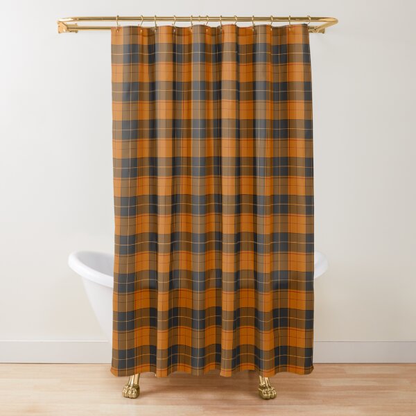 Einfaches Tartan-Muster in dunklem Orange Duschvorhang