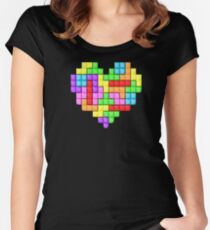 Tetris heart Women's Fitted Scoop T-Shirt