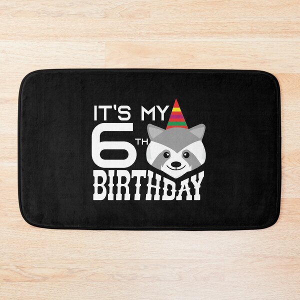Item preview, It's My 6th Birthday 6 Years Old Raccoon Child B-day Party print designed and sold by Grabitees.