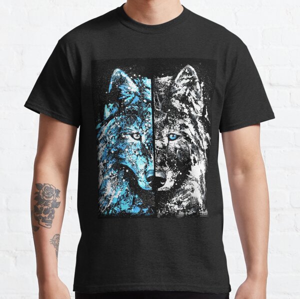 Loup "Bleu glacier, blanc glaçon" T-shirt classique