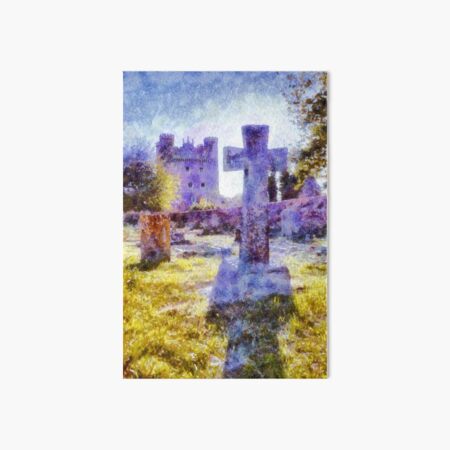 Tattershall Castle and Gravestone Cross Art Board Print