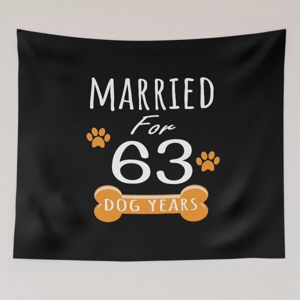 Item preview, 9th Anniversary Funny Married For 63 Dog Years Marriage graphic designed and sold by Grabitees.