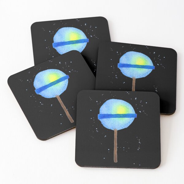 Item preview, Blue lollipop with color splashes, black designed and sold by Sonderblume.