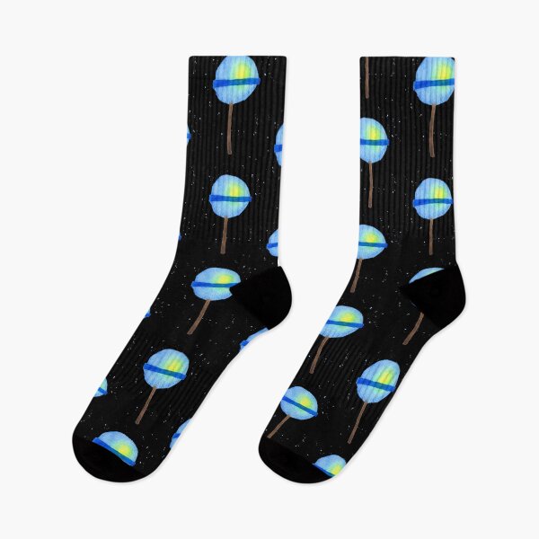 Item preview, Blue lollipop with color splashes, black designed and sold by Sonderblume.