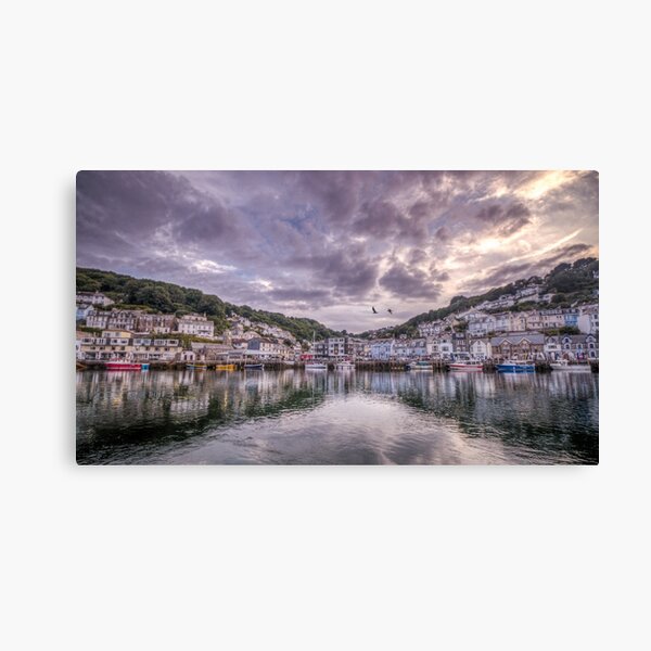 Sunset reflections, Looe Canvas Print