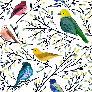 Artwork thumbnail, Bird Pattern by BlueDoorStudio
