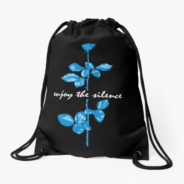Enjoy The Silence - Blue Drawstring Bag