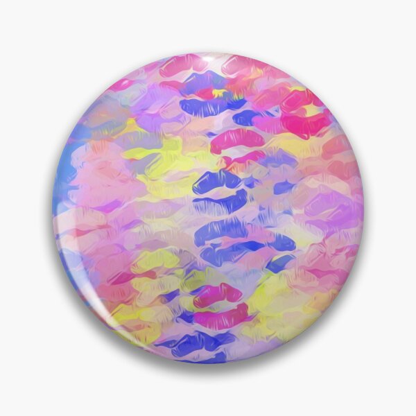 Item preview, sexy kiss lipstick abstract pattern in pink blue yellow red designed and sold by Mrvell.