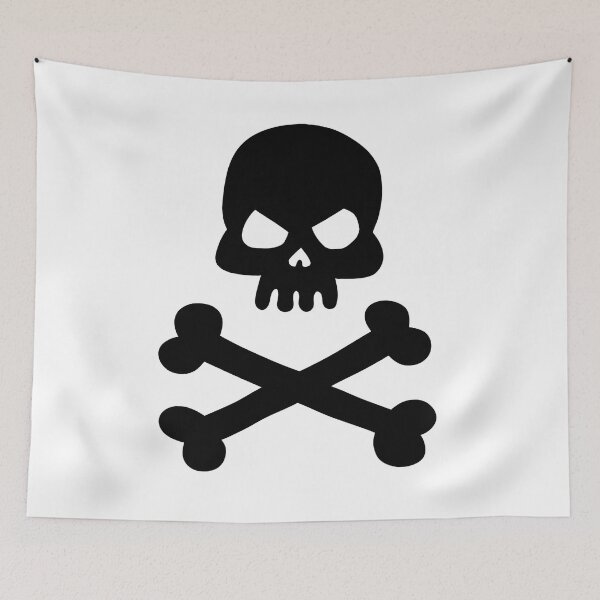 Item preview, Black and white simpel skull and bones pirate Jolly Roger logo. Black. designed and sold by PrintPit.