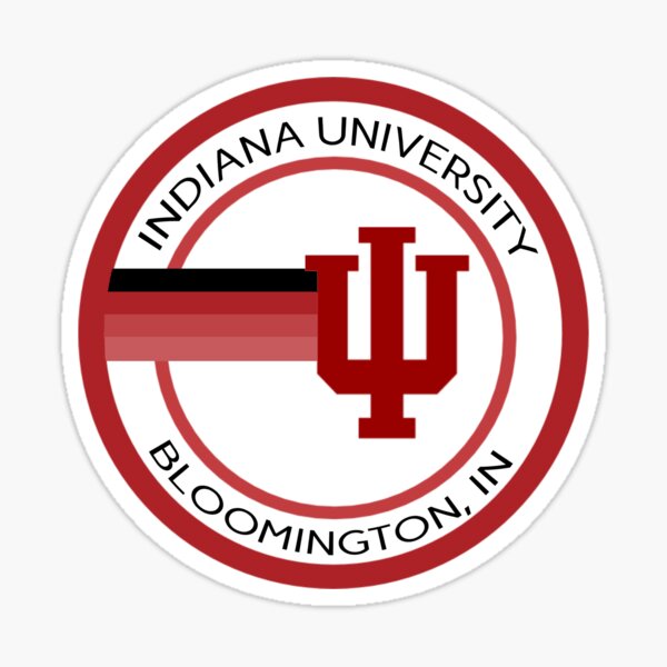 Retro Indiana University Circle Sticker Sticker