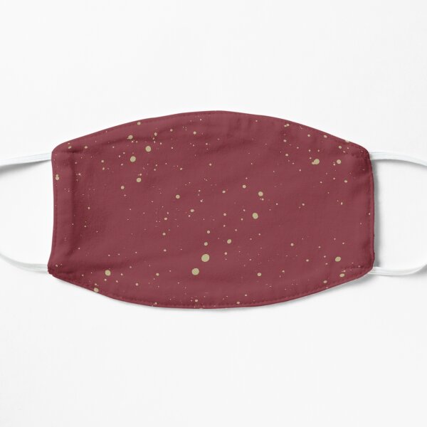 Brick Red and Gold Speckled Pattern Flat Mask