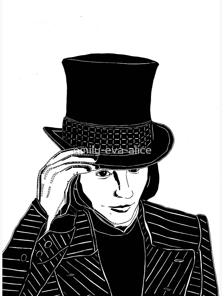 Johnny Depp Willy Wonka Pencil Drawing Art Print, Decoration, Poster,  Drawing Print, Wall Art 