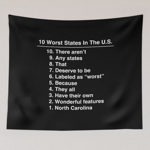 Item preview, North Carolina Is The Worst State Ever Funny design designed and sold by jakehughes2015.
