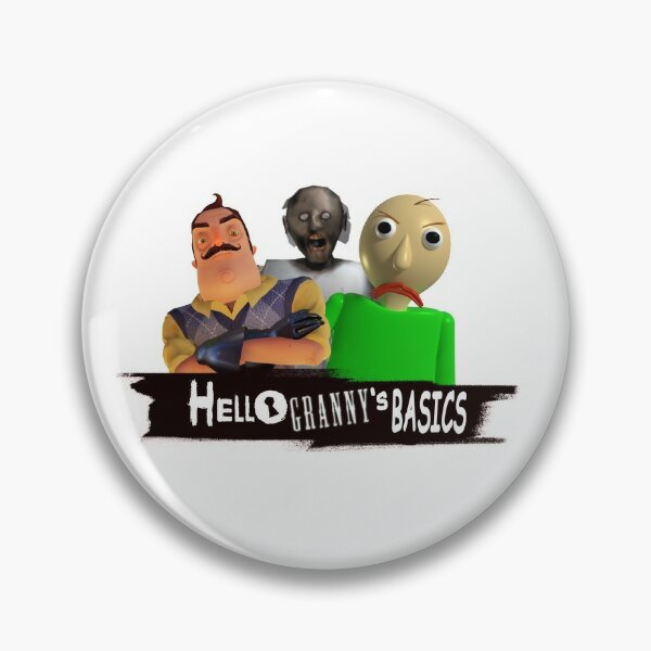 Baldi Granny And Hello Neighbor With Weapons Pin By Bethxvii Redbubble - new granny vs baldi s basics roblox