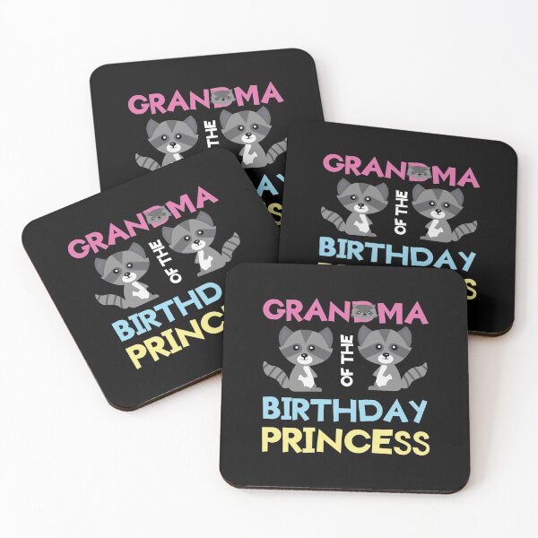 Item preview, Grandma Of The Birthday Princess Girl Raccoon B-day Party design designed and sold by Grabitees.